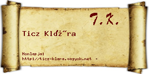 Ticz Klára névjegykártya